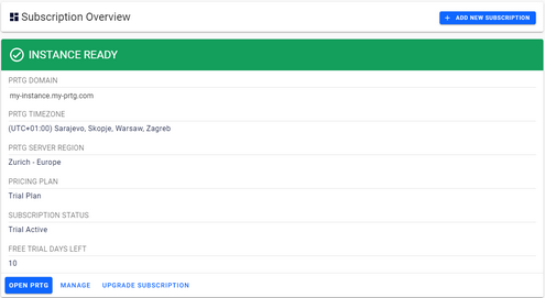 PRTG Hosted Monitor Instance Ready PRTG Hosted Monitor Instance Ready
